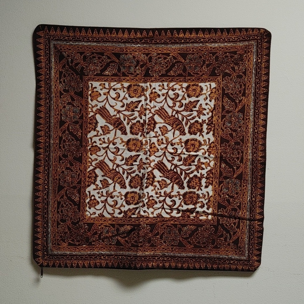 Brown & Tan Batik Pillow Cover 25.5x24.5